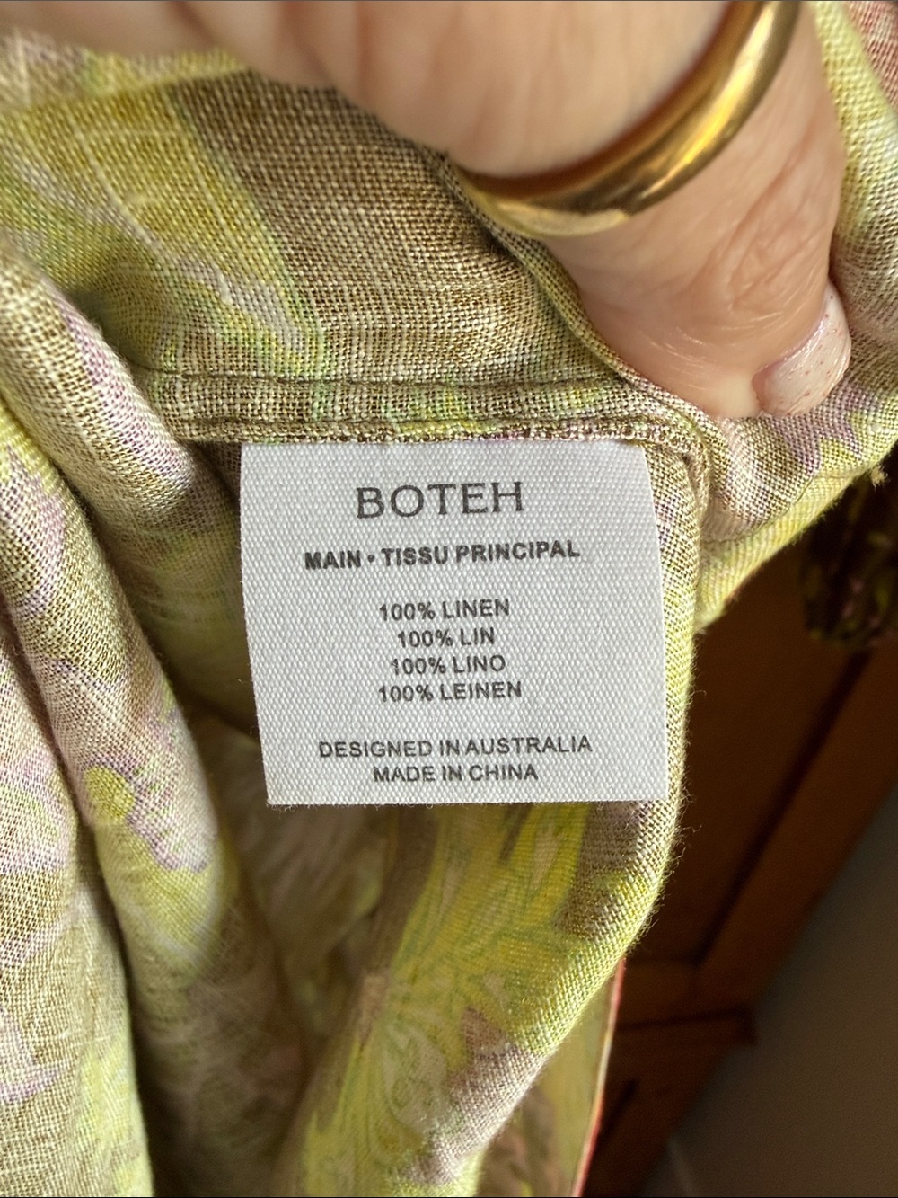 Boteh (Australian Designer) Asymmetrical Shoulder Linen Floral Maxi Dress 👗 - Picture 9 of 9